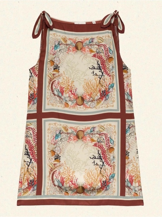 Doen Dresses & Skirts - Doen Coral Reef Print Mini Dress in Cream, Rust, Teal